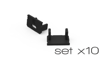 AL12-GLS2-AB-EC-SET10, komplet zaślepek czarnych do 10 profili GLS2 endcap set for 10 profiles
