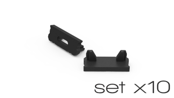 AL12-GLS1-AB-EC-SET10, komplet zaślepek czarnych do 10 profili GLS1 endcap set for 10 profiles