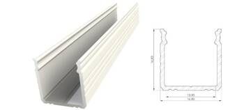 AL12-GLS3-LW-3000, Nawierzchniowy profil ALU biały lakier 16x16mm 3030mm SURFACE white lacquer