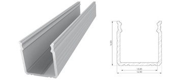 AL12-GLS3-RW-2020, Nawierzchniowy profil ALU surowy 16x16mm 2010mm SURFACE raw alu